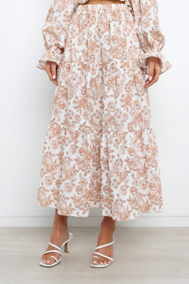 Gabriella Skirt - Tan Floral | Petal & Pup (US)