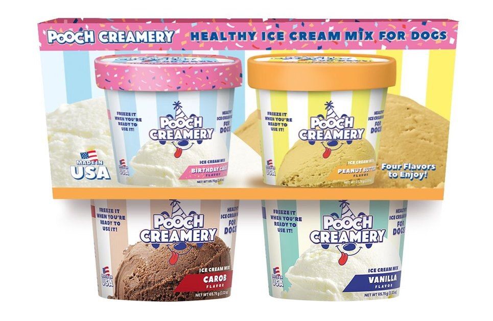 Pooch Creamery Ice Cream Mix Peanut Butter, Birthday Cake, Vanilla & Carob Variety Pack Dog Treat... | Chewy.com