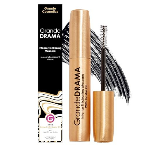 Grande Cosmetics GrandeDRAMA Intense Thickening Black Mascara with Castor Oil, Volumizing, Conditioning, Buildable formula (0.32 oz) | Amazon (US)