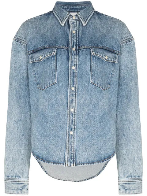 WARDROBE.NYC long-sleeve Denim Jacket - Farfetch | Farfetch Global
