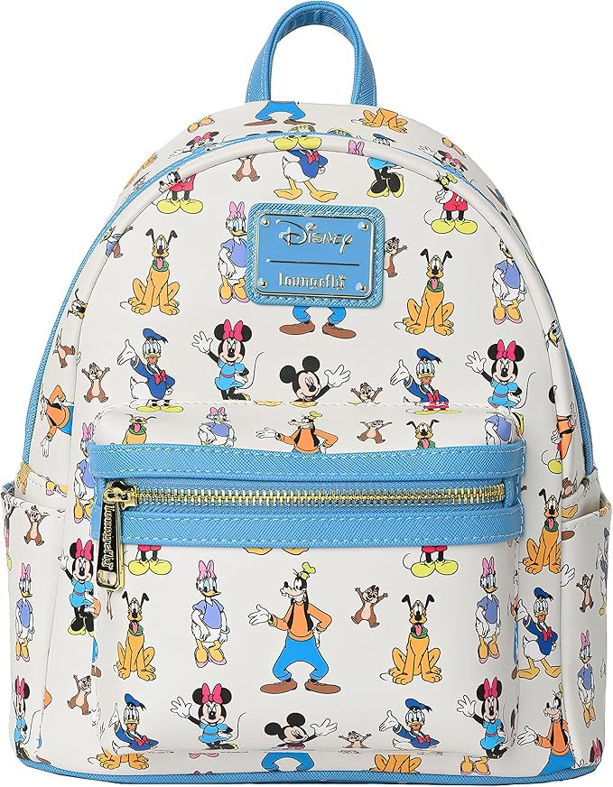 Loungefly Disney Women's Mini Backpack Mickey Minnie Mouse Forward Backward Blue | Amazon (US)