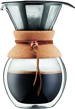 BODUM Pour Over Coffee Maker Grip, 8 Cup, 34 Ounce, Double Wall Cork | Amazon (US)