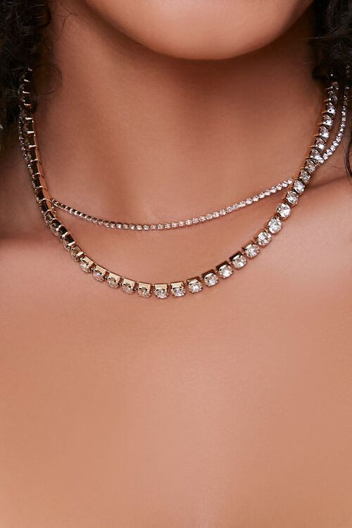 Rhinestone Box Chain Necklace Set | Forever 21 (US)