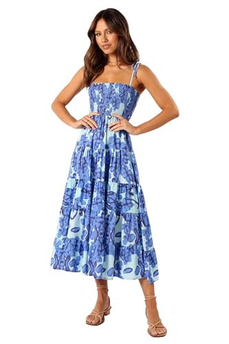 Petal & Pup Amarie Midi Dress - Blue M | Amazon (US)