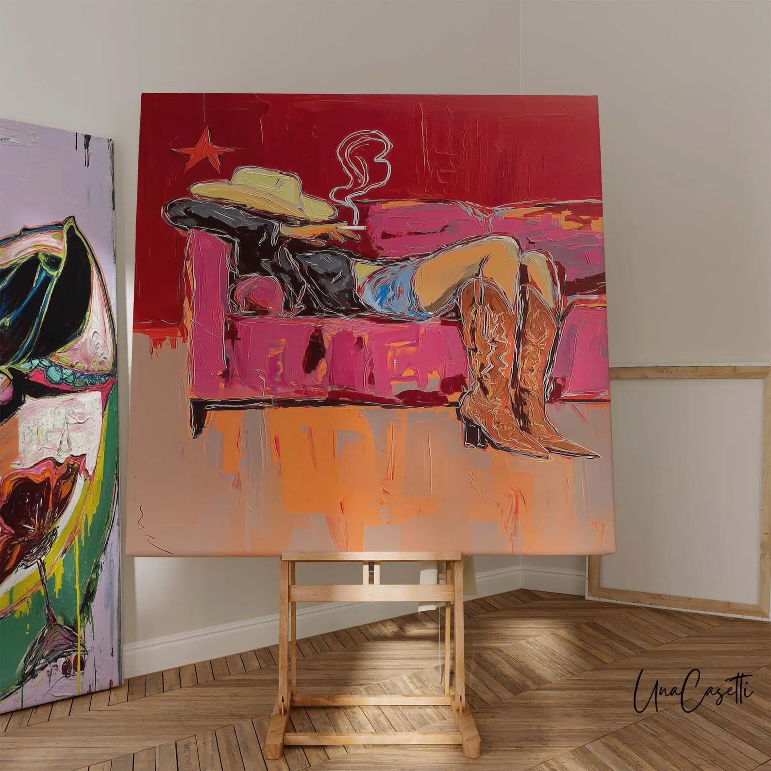 Rodeo in Rose | Modern Western Cowgirl Wall Art Print | Bold Pink Ranch Decor | Contemporary West... | Etsy (US)