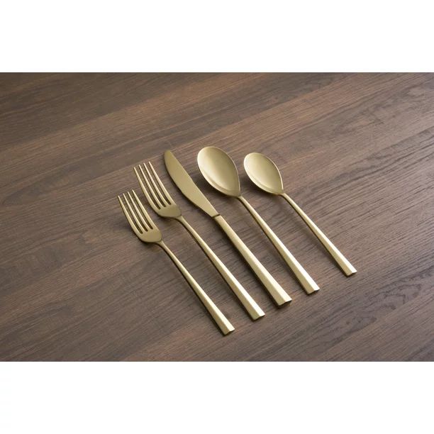 Sofia Home Gold Satin 18/0 20-Piece Flatware Set, Service for 4 by Sofia Vergara | Walmart (US)