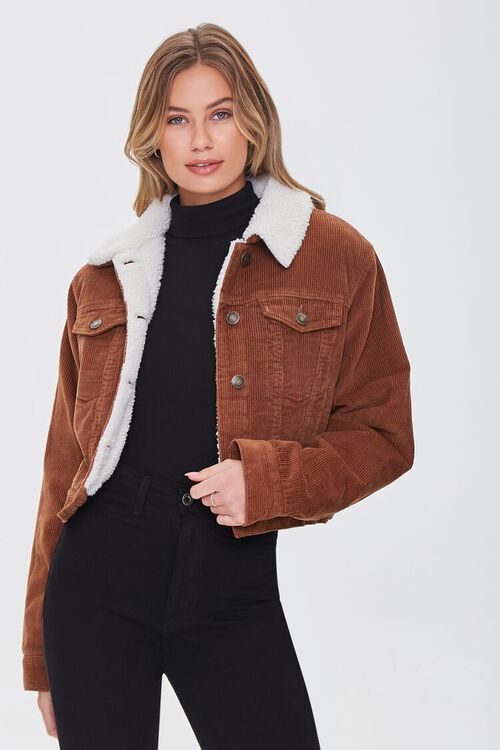 Corduroy Faux Shearling Jacket | Forever 21 | Forever 21 (US)