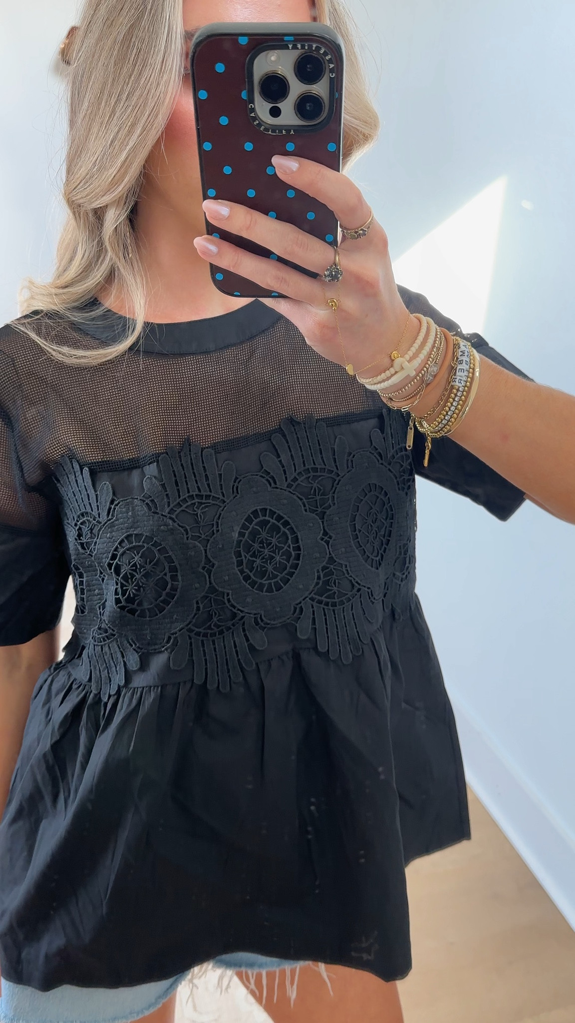Amazon size small Lace Short Sleeve Babydoll Top Pleated Hem Mesh Detailing Elegant Casual Blouse for Beach Vacation Everyday

#LTKgrwm #LTKWorkwear #LTKootd
