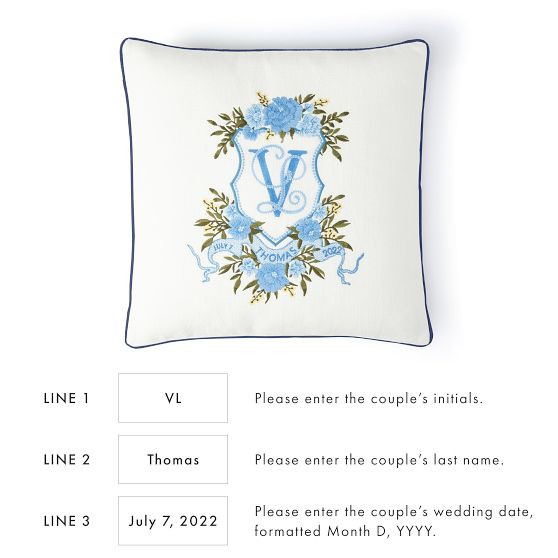 Bespoke Embroidered Crest Pillow Cover | Mark and Graham