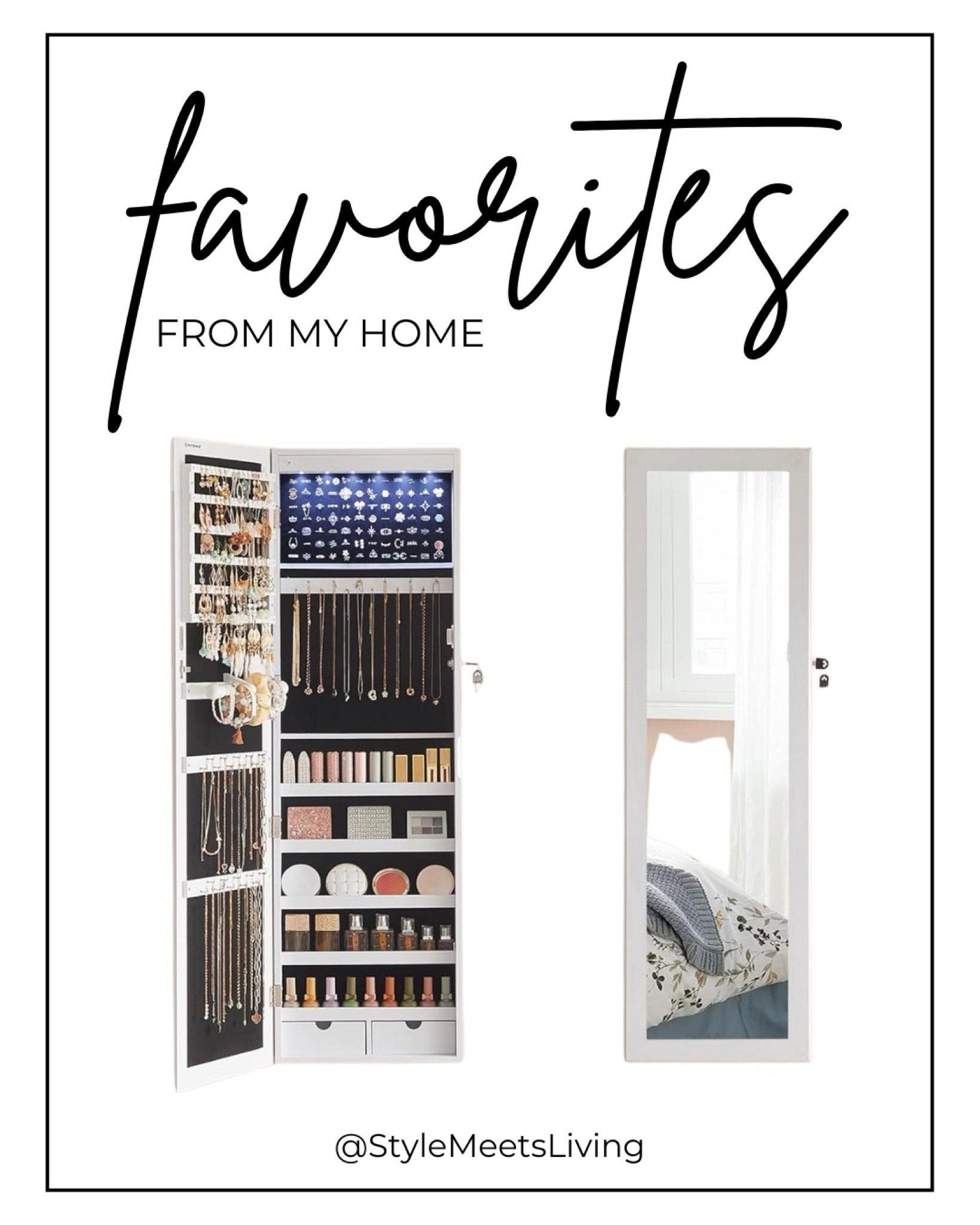 This mirror jewelry cabinet is one of my favorite things in my home! ✨ It’s stylish and keeps my jewelry organized and tangle-free. Such a game changer! 💎

#HomeFavorites #JewelryOrganization #FunctionalDecor #AmazonHome #HomeDecorIdeas
#AmazonFinds


#LTKSaleAlert #LTKHome