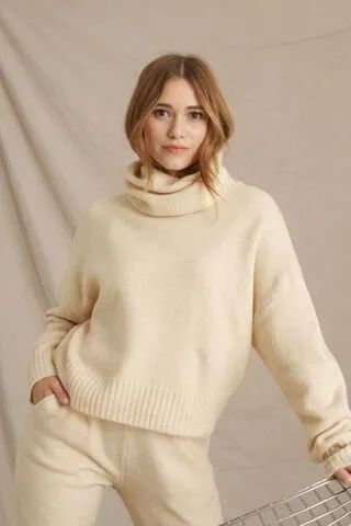 Long Sleeve Textured Turtleneck Sweater | Dynamite Clothing