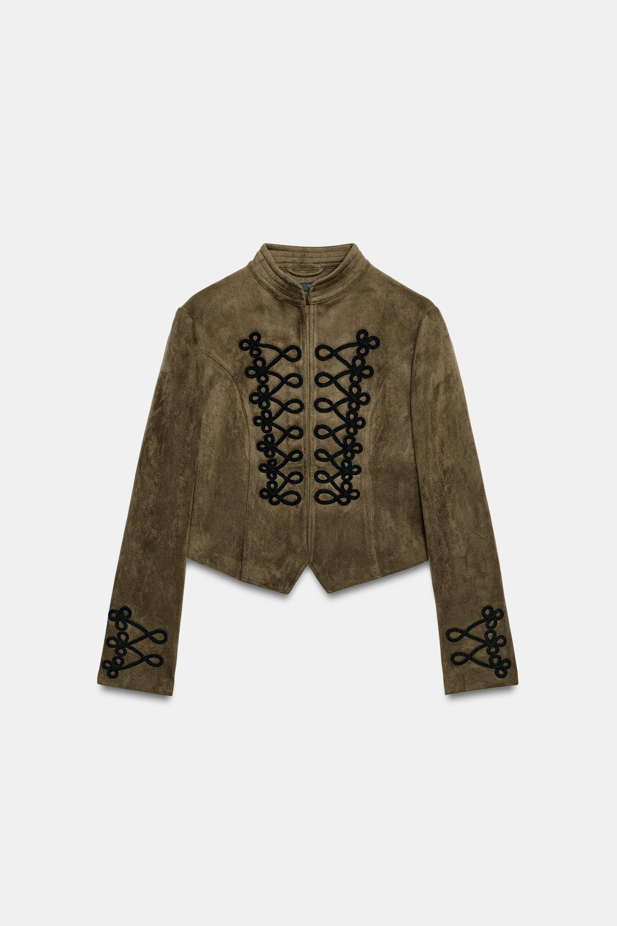 FAUX SUEDE FROG FASTENING JACKET | Zara UK