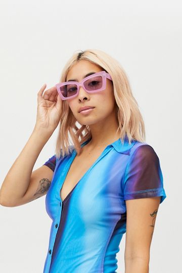 Wren Angular Rectangle Sunglasses | Urban Outfitters (US and RoW)