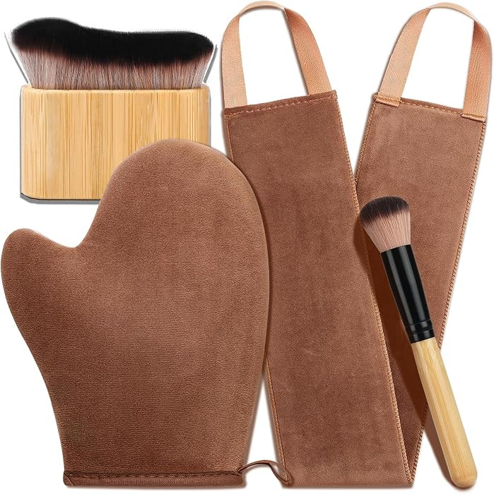 4 in 1 Luxury Velvet Tanning Mitt, Self Tanner Brush, Back Tan Applicator | Amazon (US)