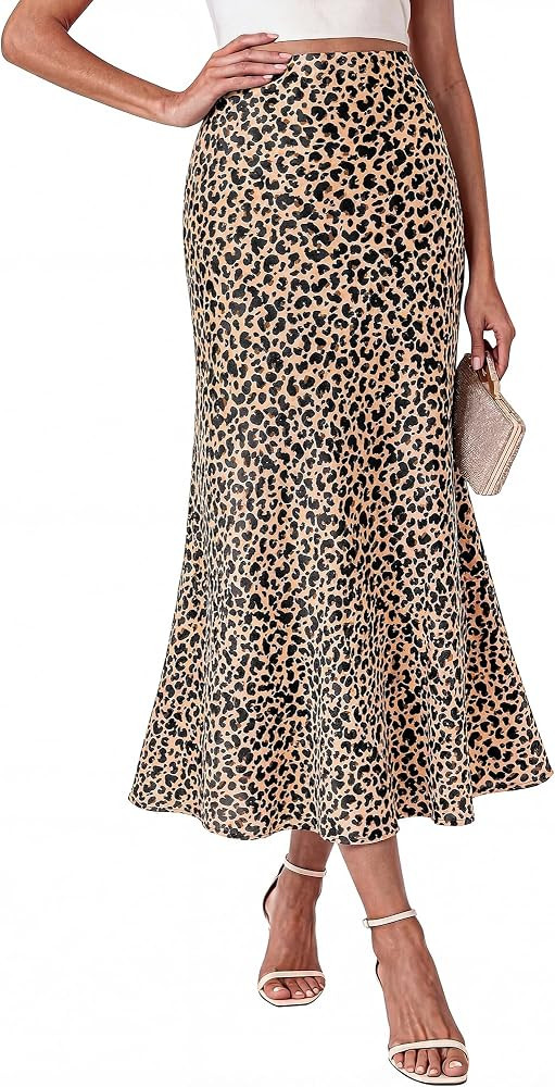 BTFBM Silk Midi Skirts for Women 2026 Summer Fall | Amazon (US)