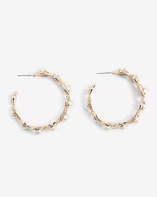 Pearl Baroque Hoop Earrings | Express