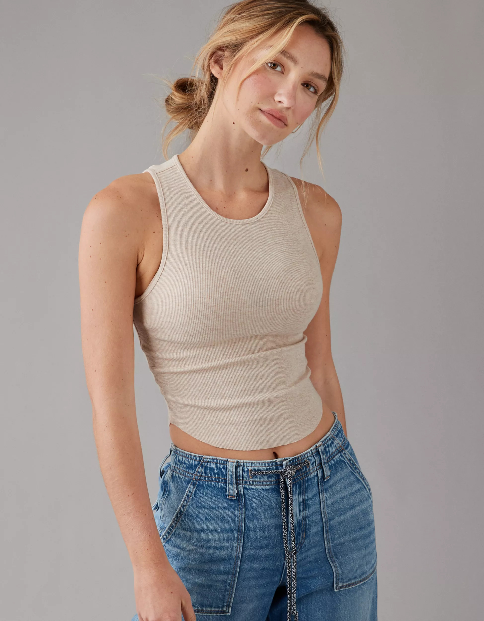 AE High Neck Daily Fave Tank Top | American Eagle Outfitters (US & CA)