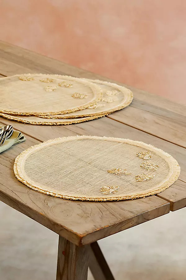 Straw Bee Placemats, Set of 4 | Anthropologie (US)