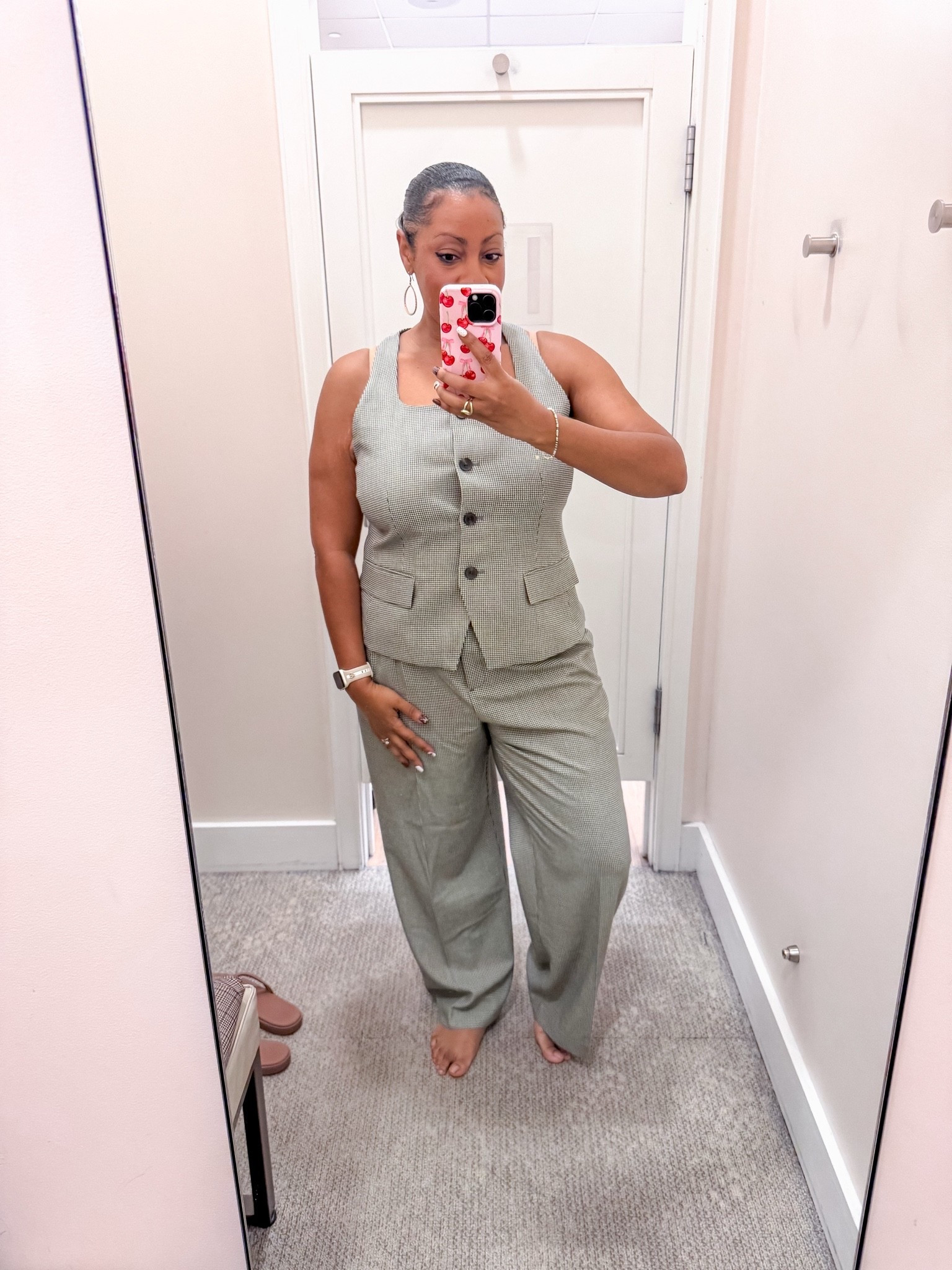 Wearing size 14 in this classic houndstooth vest and trousers set ￼
business casual workwear

#ltkootd

#LTKWorkwear #LTKMidsize #LTKOver40