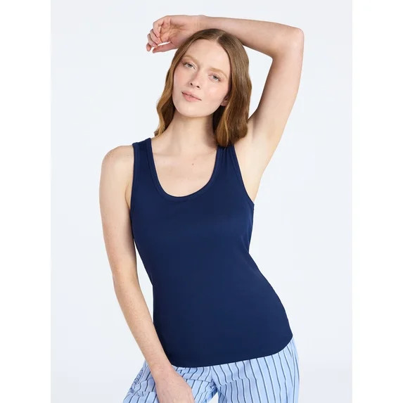 Joyspun Women's Ribbed Tank with Inner Bra, Sizes XS-3X | Walmart (US)