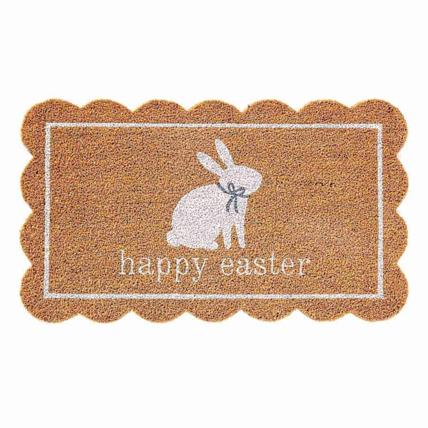 Scalloped Happy Easter Bunny Coir Mat, 18x30 | At Home