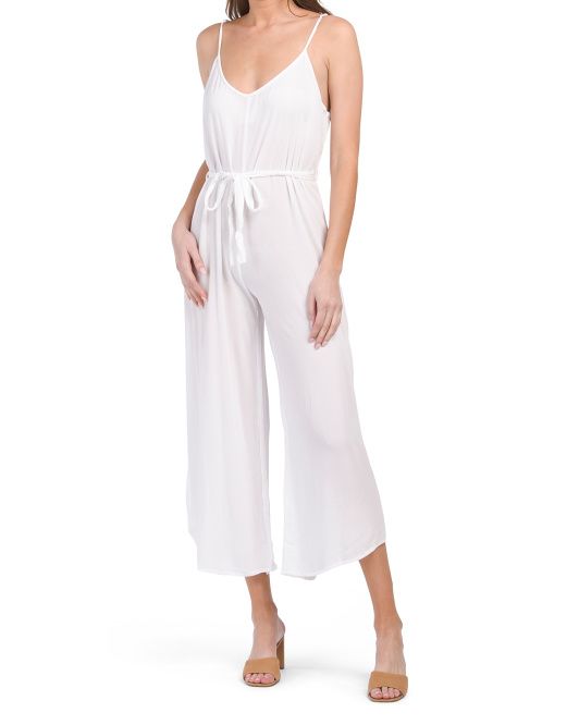 Spaghetti Strap Tie Waist Jumpsuit | TJ Maxx