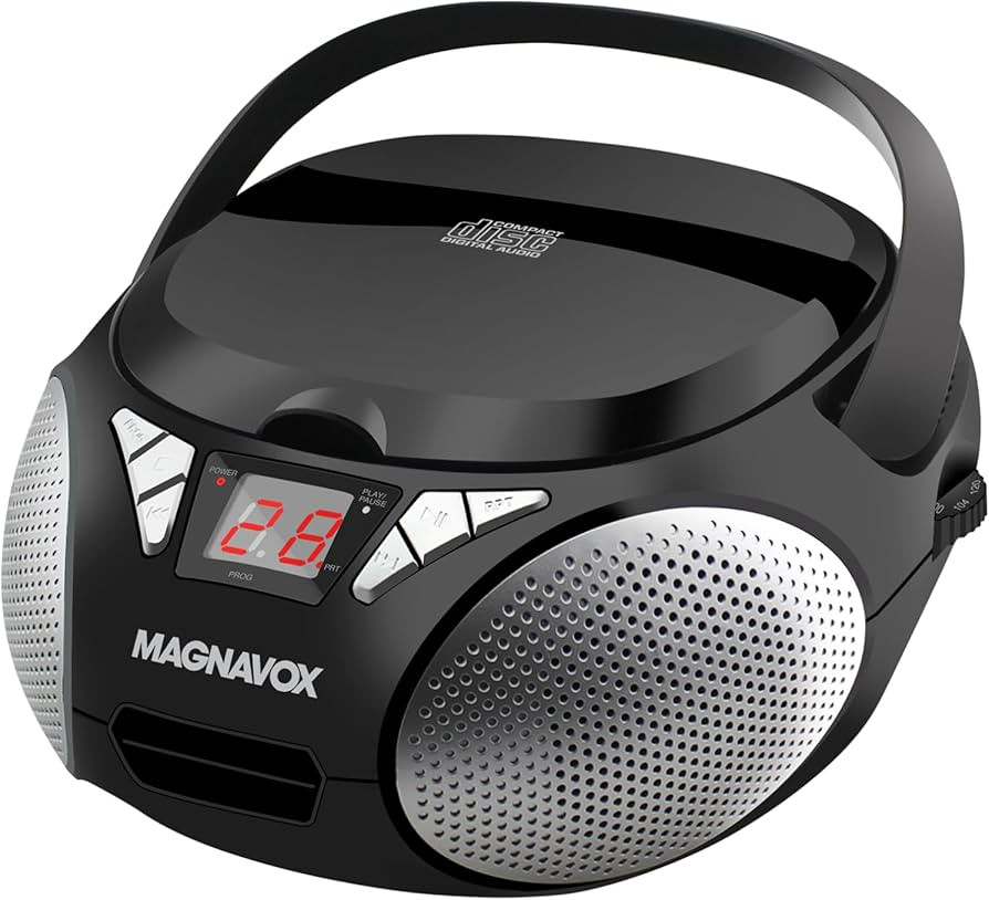 Magnavox MD6924 Portable Top Loading CD Boombox with AM/FM Stereo Radio in Black | CD-R/CD-RW Com... | Amazon (US)