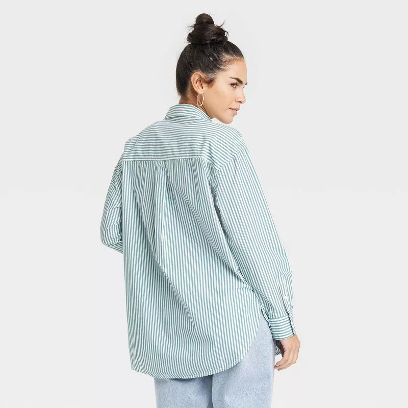 Women's Oversized Long Sleeve Collared Button-Down Shirt - Universal Thread™ | Target