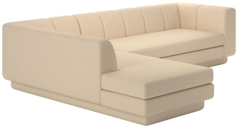 Yarrow 2-Piece L-Shaped Camel Woven Fabric Sectional Sofa with Left-Arm | CB2 | CB2
