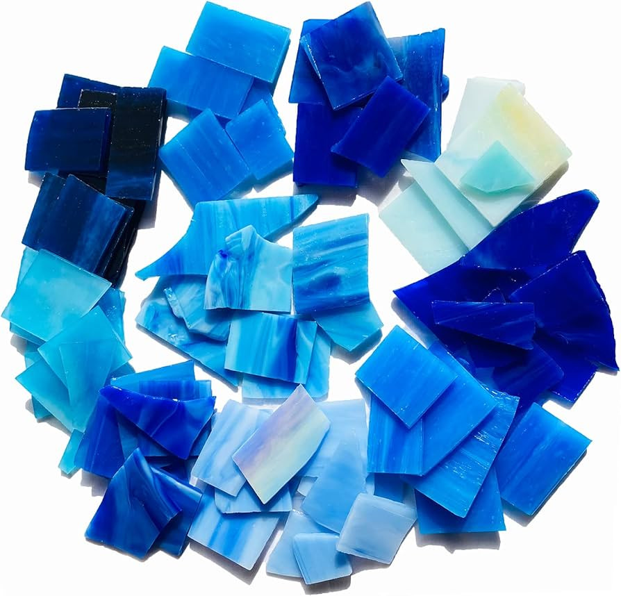 PALJOLLY Mosaic Tiles Stained Glass Sheets for Crafts, Glass Pieces for Mosaics and Stained Glass... | Amazon (US)