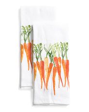 Set Of 2 18x28 Painted Carrots Kitchen Towels | TJ Maxx