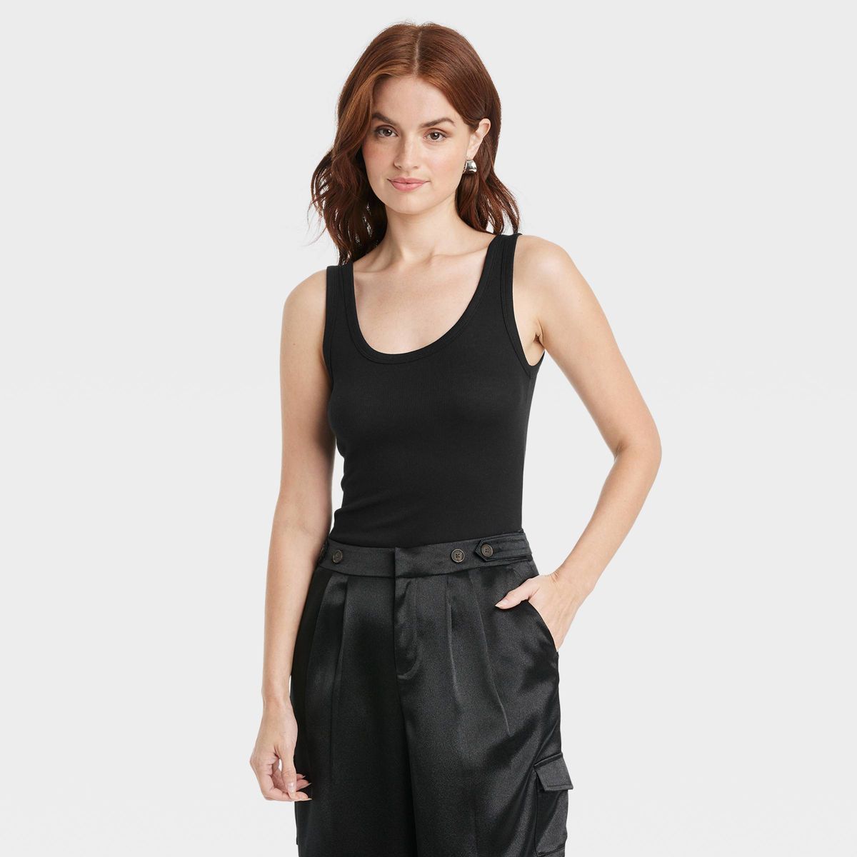 Women's Double-Scoop Bodysuit - A New Day™ Black XS | Target