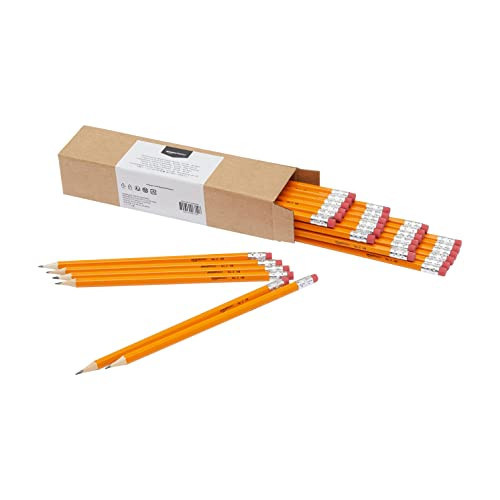 Amazon Basics Wood-Cased #2 HB School Pencils with Erasers for Writing and Drawing, Pre-sharpened, Soft Strong Lead, Orange, 30 Count | Amazon (US)