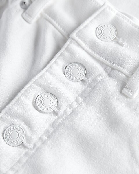 Super High Waisted White Button Fly Mom Jeans | Express