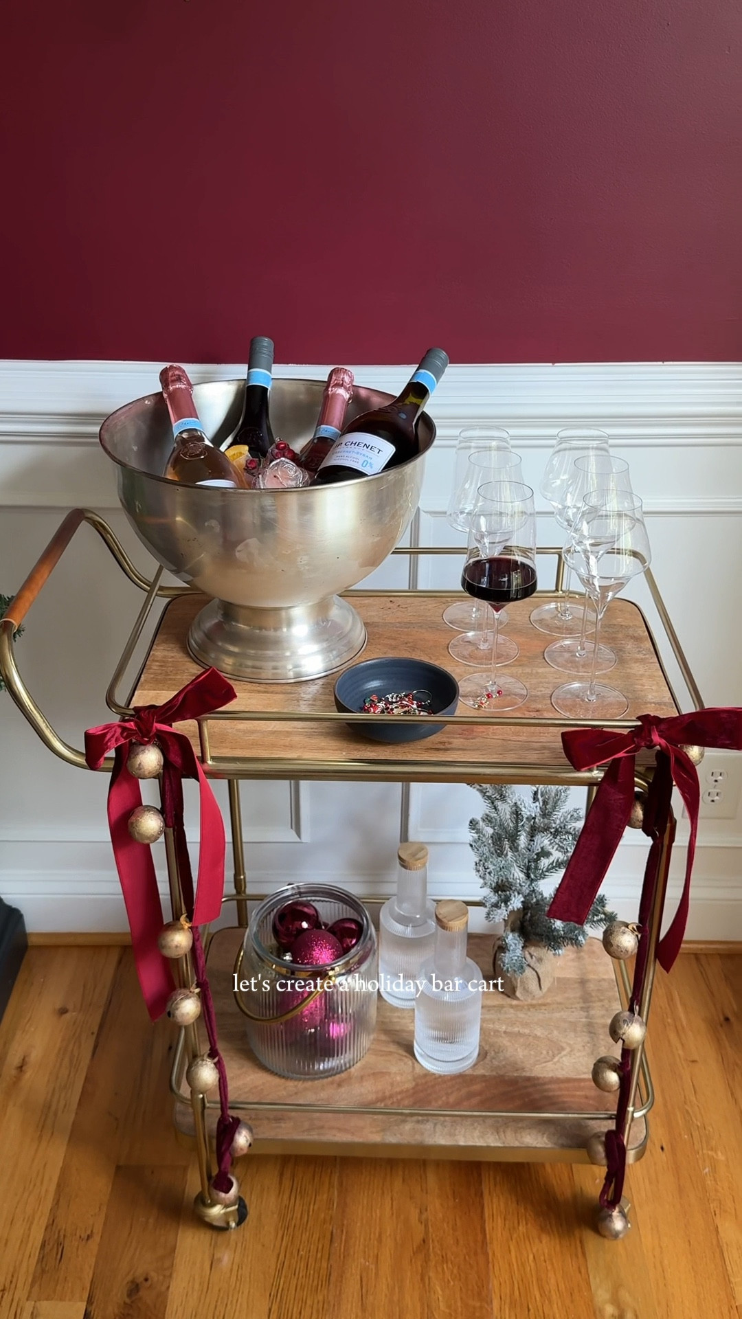 Holiday Bar Cart! 🎄❤️

#LTKHome #LTKSeasonal #LTKFindsUnder100