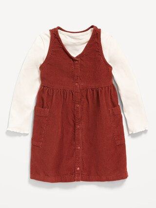 Sleeveless Pocket Corduroy Dress and Top Set for Toddler Girls | Old Navy (US)