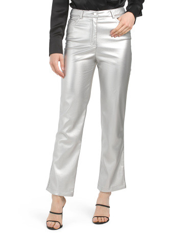 Metallic Faux Leather Pants | TJ Maxx