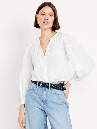 Button-Down Embroidered Top | Old Navy (US)