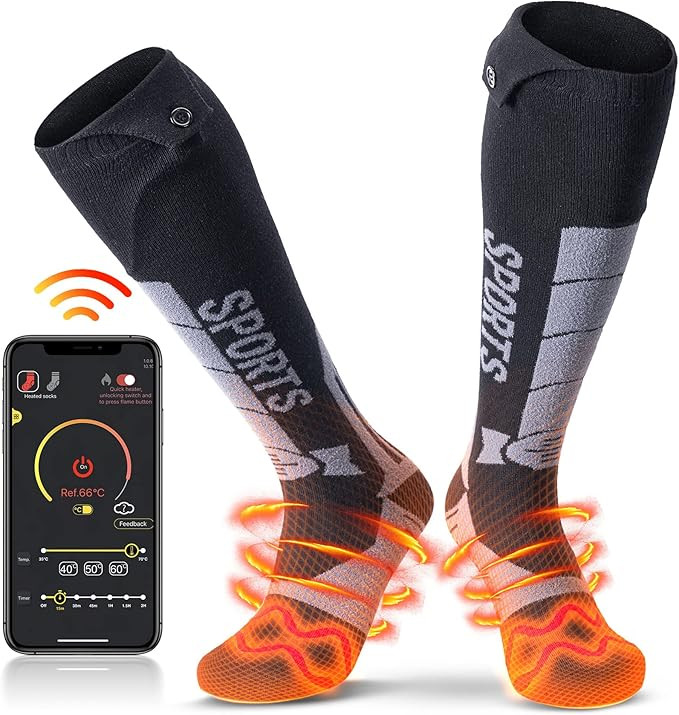 Heated Socks for Men Women Rechargeable Washable, 2024 Upgraded Bluethooth APP Control 5000mAh El... | Amazon (US)
