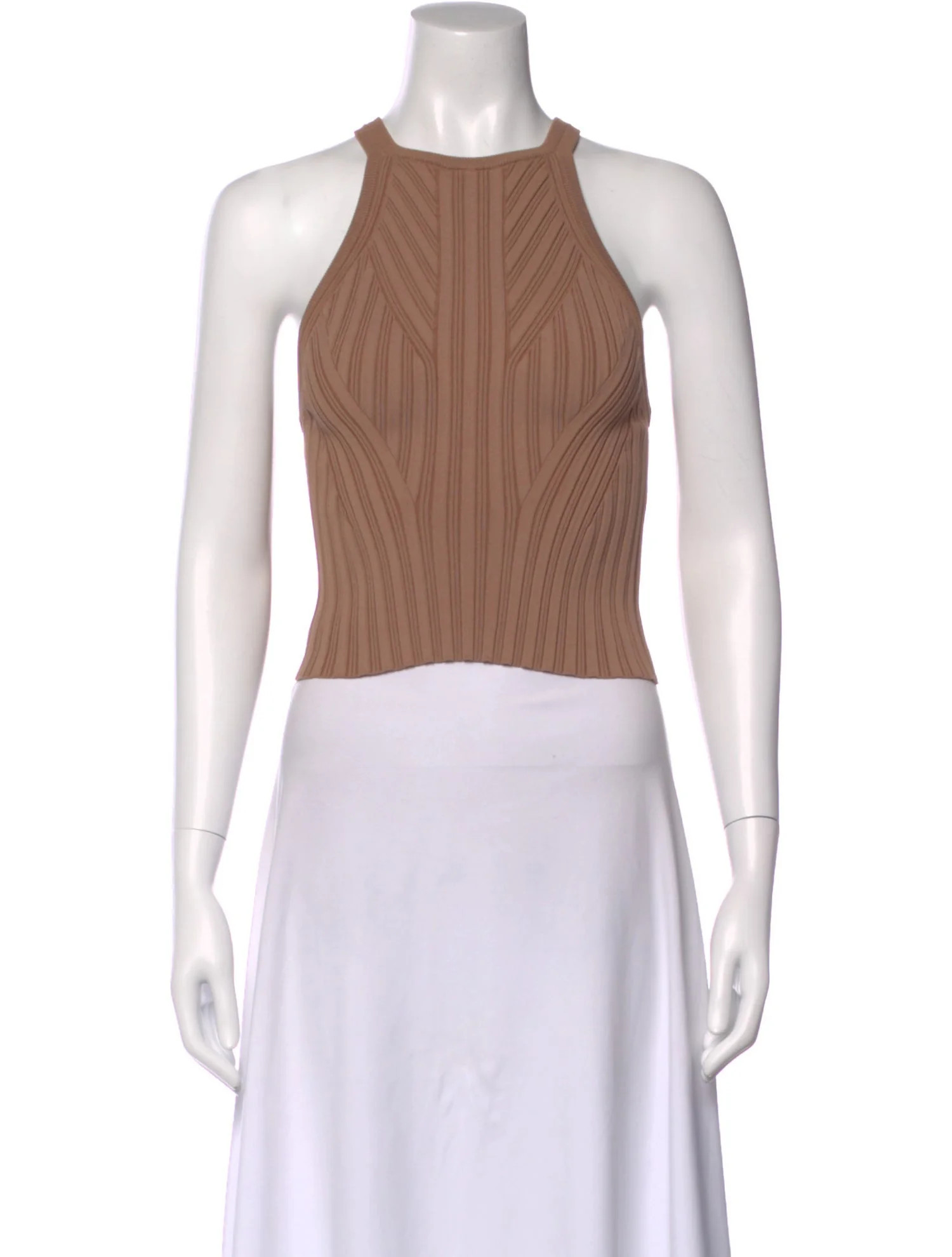 The Sei Halterneck Sleeveless Crop Top - Brown Tops, Clothing - WTIHE25100 | The RealReal | The RealReal