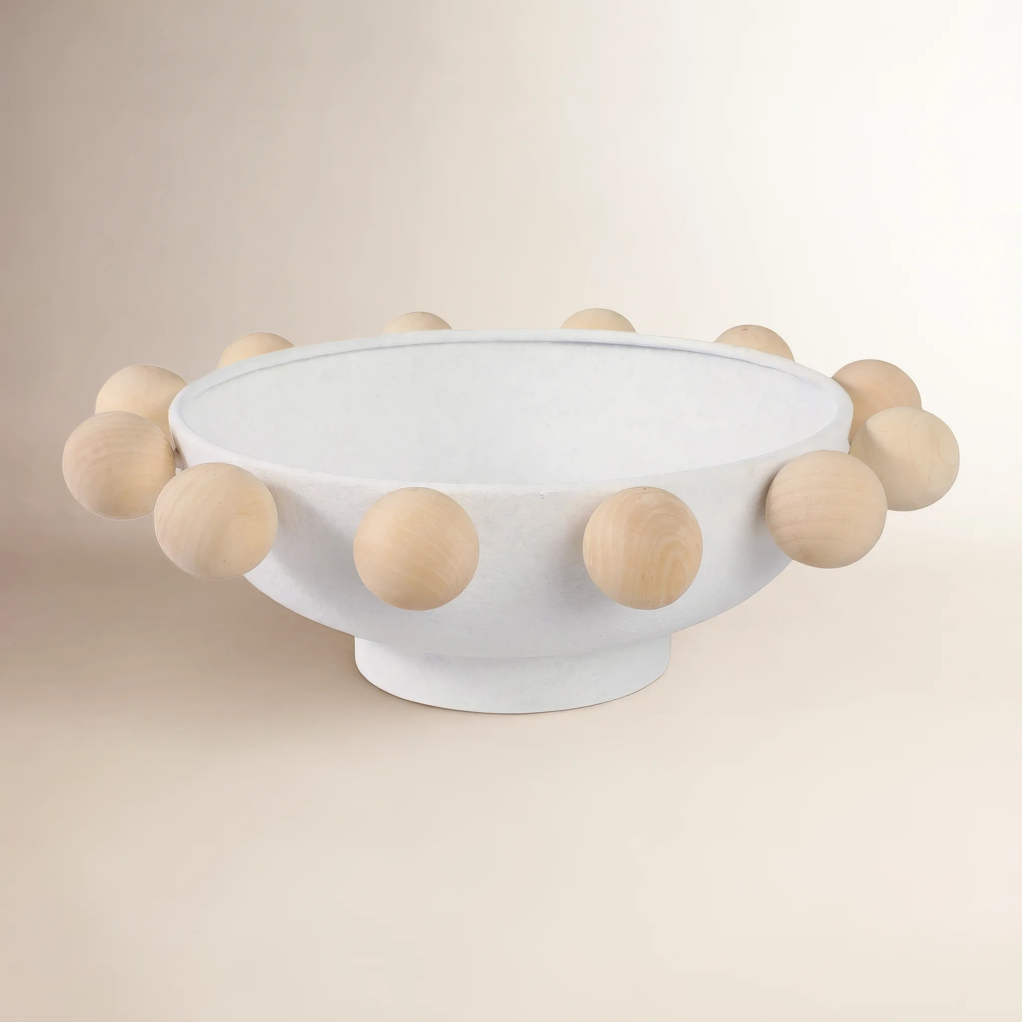 Norvell 13" Bowl With Large Wooden Knobs | Wayfair North America