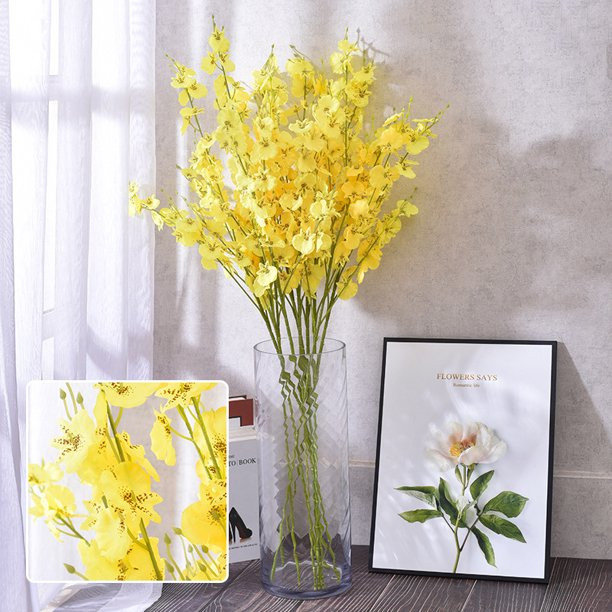 10Pcs Artificial Orchids Flowers Faux Silk Dancing Lady Orchids long Stems for Indoor Outdoor Wed... | Walmart (US)