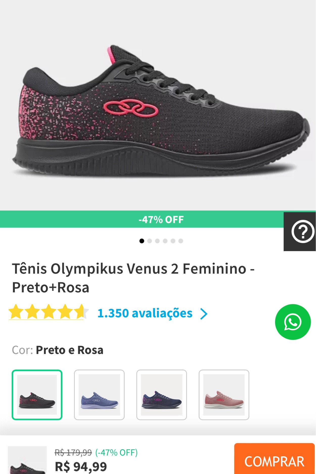 Tênis Olympikus Venus 2 Feminino - Preto+Rosa

#LTKbrasil