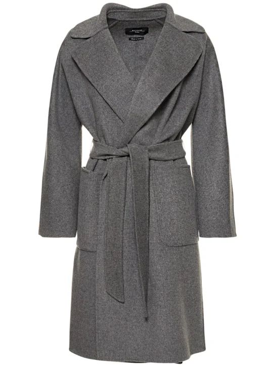 Rovo wool double belted midi coat | Luisaviaroma