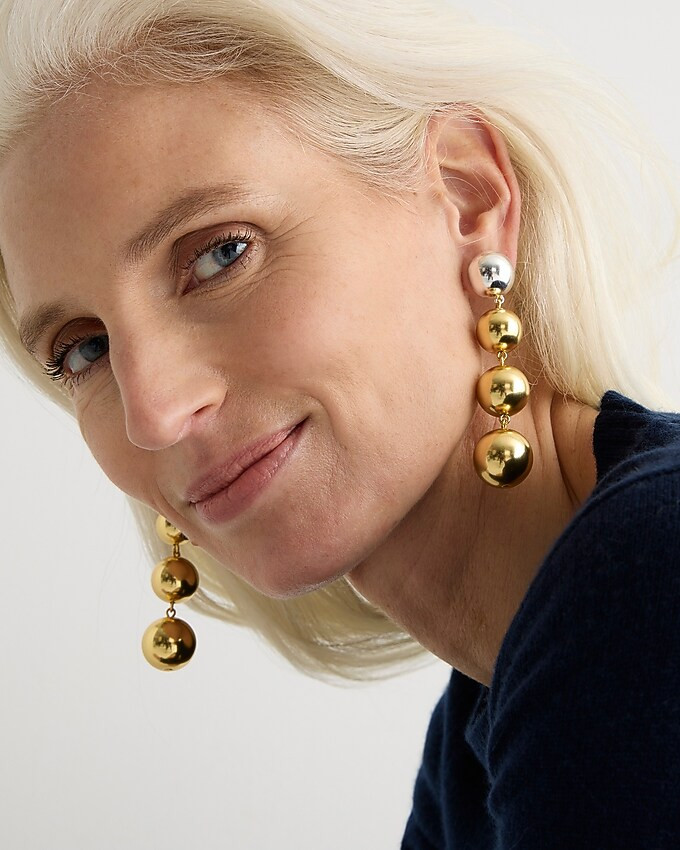 Metallic ball drop earrings | J. Crew US