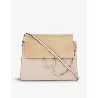 Chloe Faye leather & suede cross-body bag, Women's, Cement pink | Selfridges