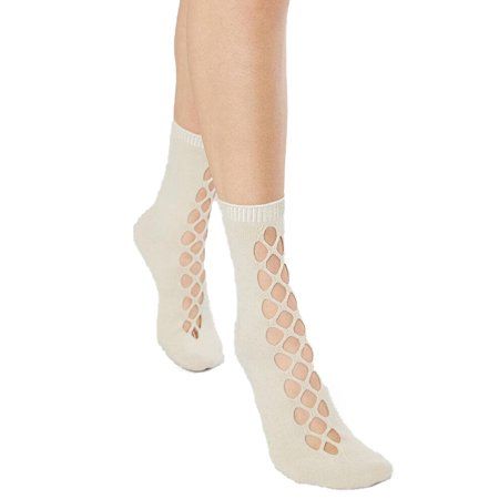 Free People Bonjour Cutout Anklet Socks Cream Size OSFA | Walmart (US)