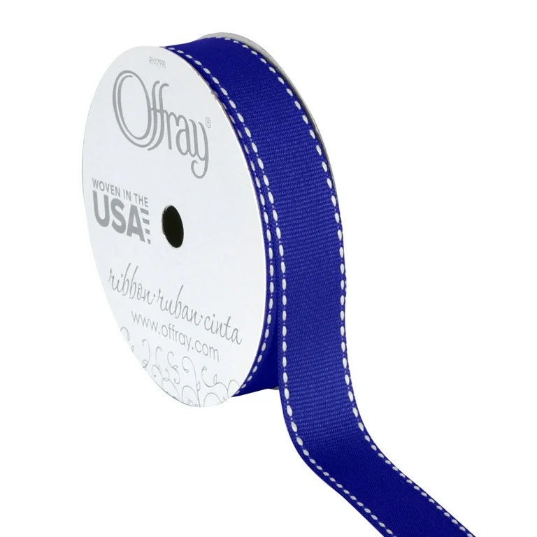 Offray Ribbon, Royal Blue 5/8 inch Grosgrain Polyester Ribbon, 9 feet | Walmart (US)