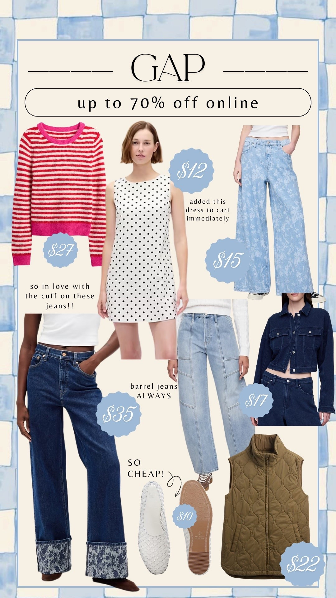 Gap up to 70% off online sale! 

#LTKSaleAlert #LTKFindsUnder50 #LTKHoliday

#LTKFindsUnder100