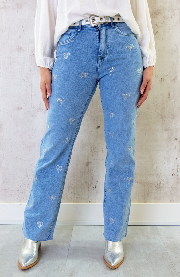 STRASS HEART JEANS HIGH WAIST | The Musthaves (NL)